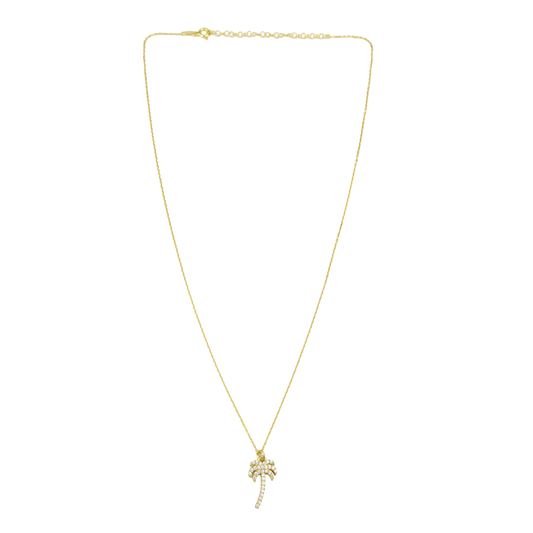 Palm tree crystal necklace