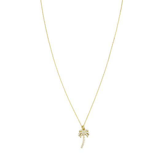 Palm tree crystal necklace