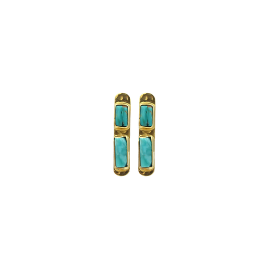 Turquoise two stone earring