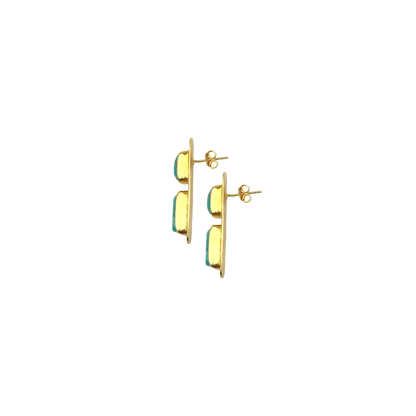Turquoise two stone earring