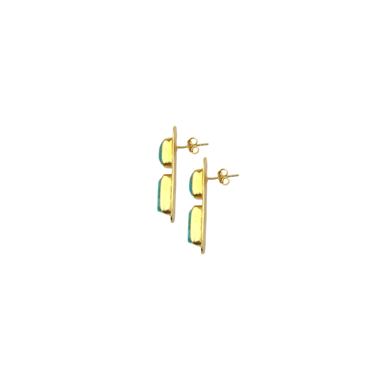 Turquoise two stone earring