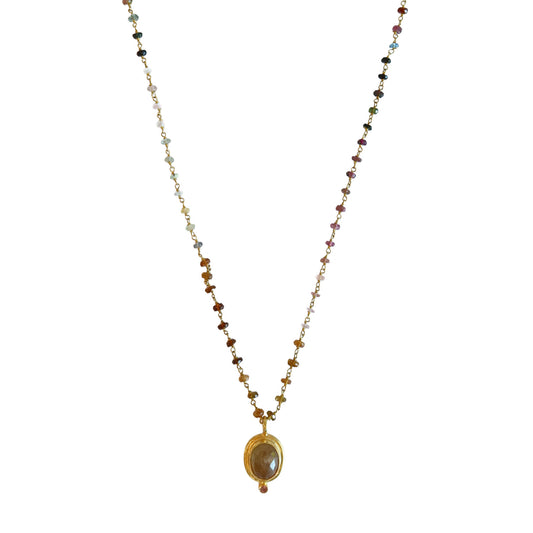Necklace Tourmaline  /Tourmaline pendent  NS 2524
