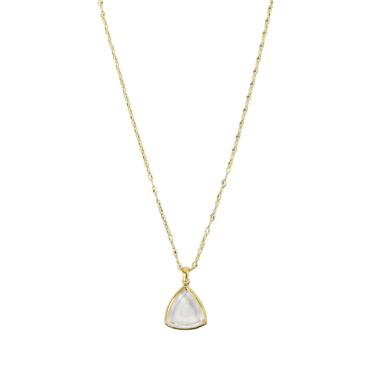 Necklace Triangle Crystal Water Mark Eye Engraved Pendant