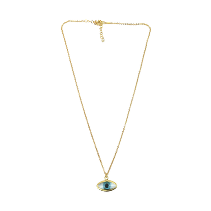 Necklace Oval Green  Eye glass pendant Small