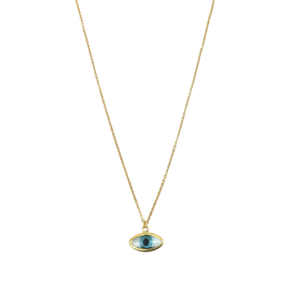 Necklace Oval Green  Eye glass pendant Small