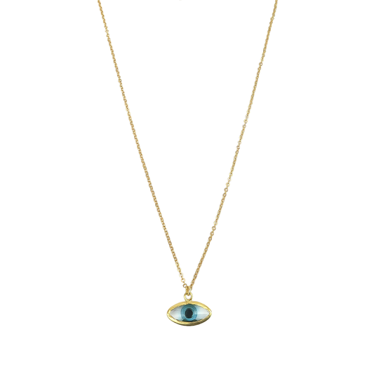 Necklace Oval Green  Eye glass pendant Small