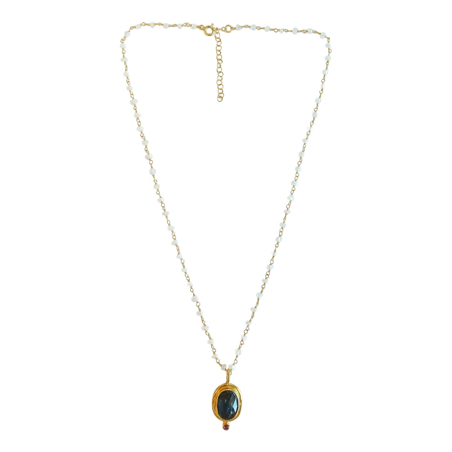 Necklace Moon stone /Tourmaline pendent  NS 2523