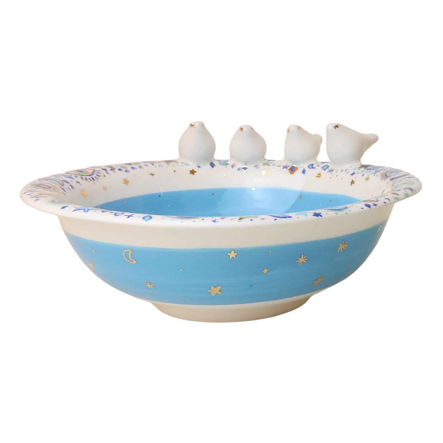 bowl  4 white 3d bird Sherie Boutik