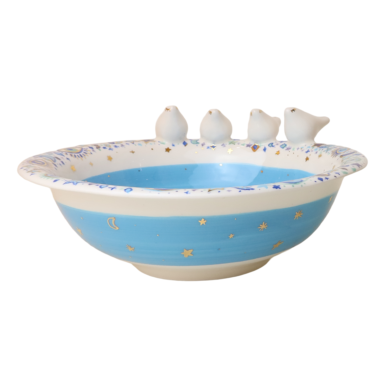 bowl  4 white 3d bird Sherie Boutik