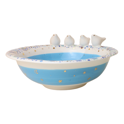 bowl  4 white 3d bird Sherie Boutik