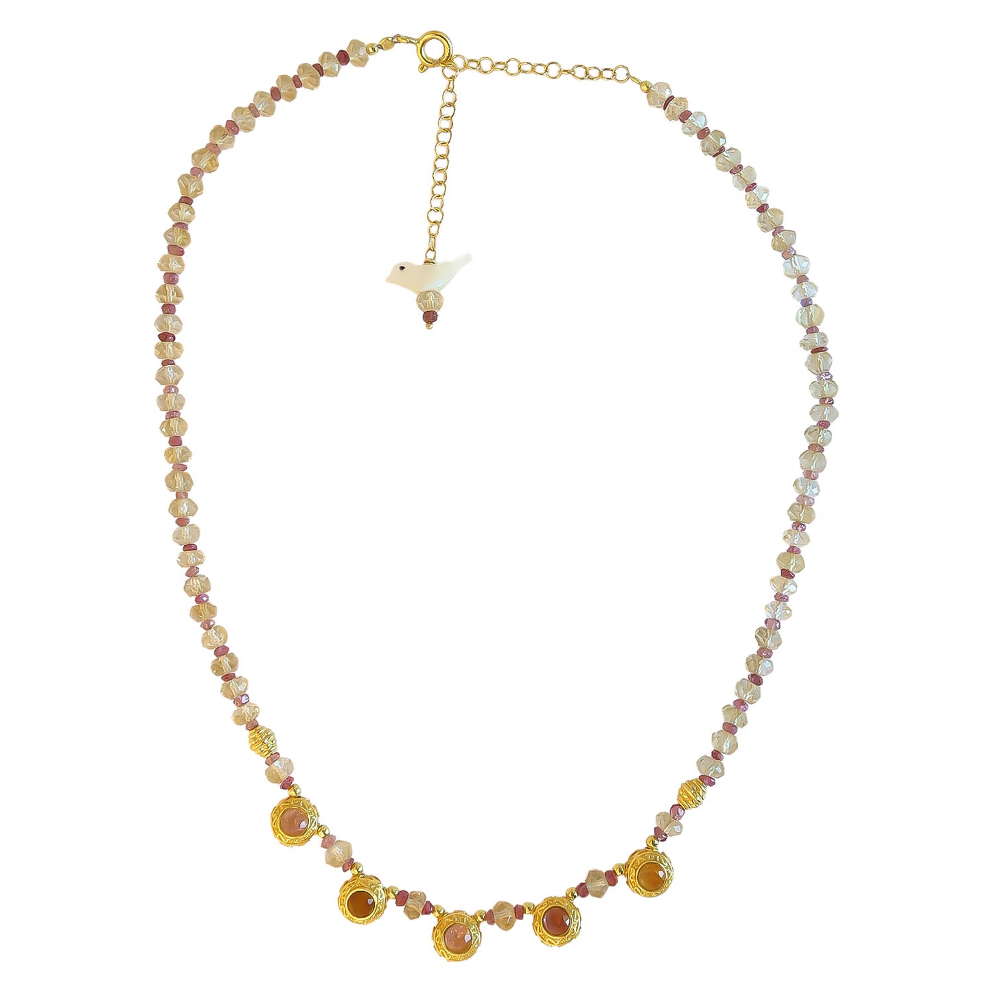 Necklace Citrine /pink Tourmaline NS 2510