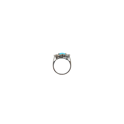 Turquoise & Pavé Diamond Ring