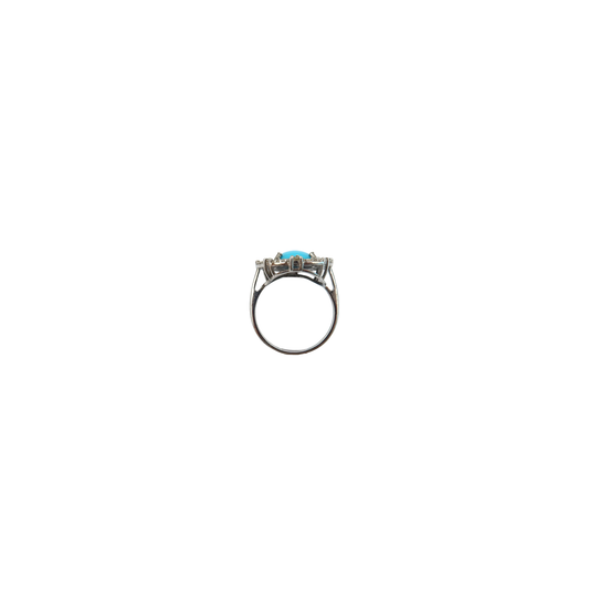 Turquoise & Pavé Diamond Ring