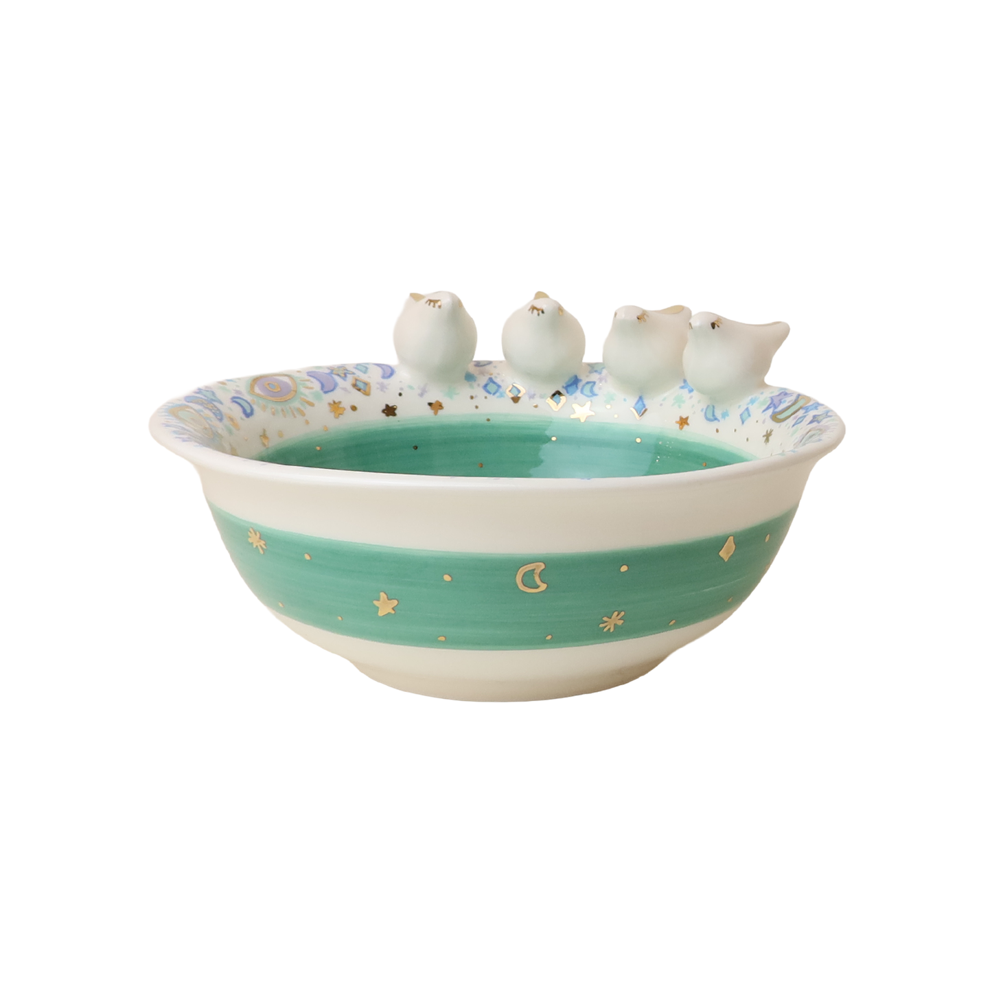 bowl  4 white 3d bird Sherie Boutik