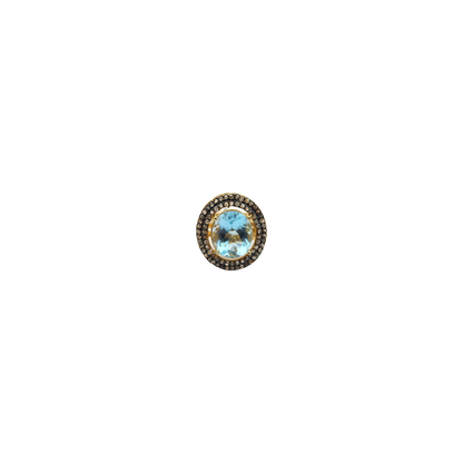 Blue Topaz & Pavé Diamond Ring