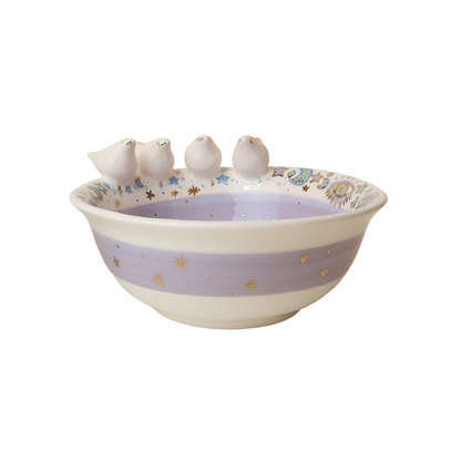 bowl  4 white 3d bird Sherie Boutik