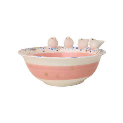 bowl  4 white 3d bird Sherie Boutik