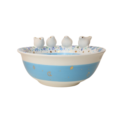 bowl  4 white 3d bird Sherie Boutik