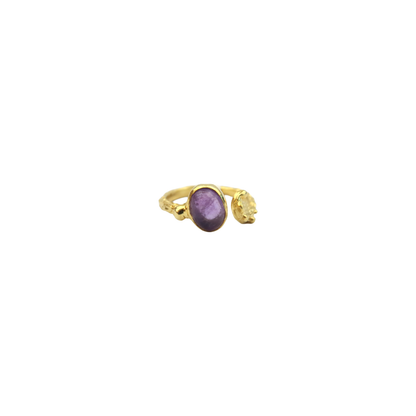 Amethyst Gold Plated Silver Ring