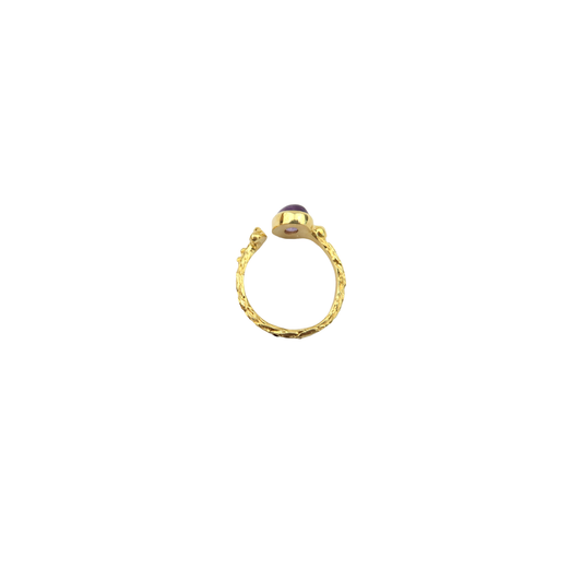 Amethyst Gold Plated Silver Ring