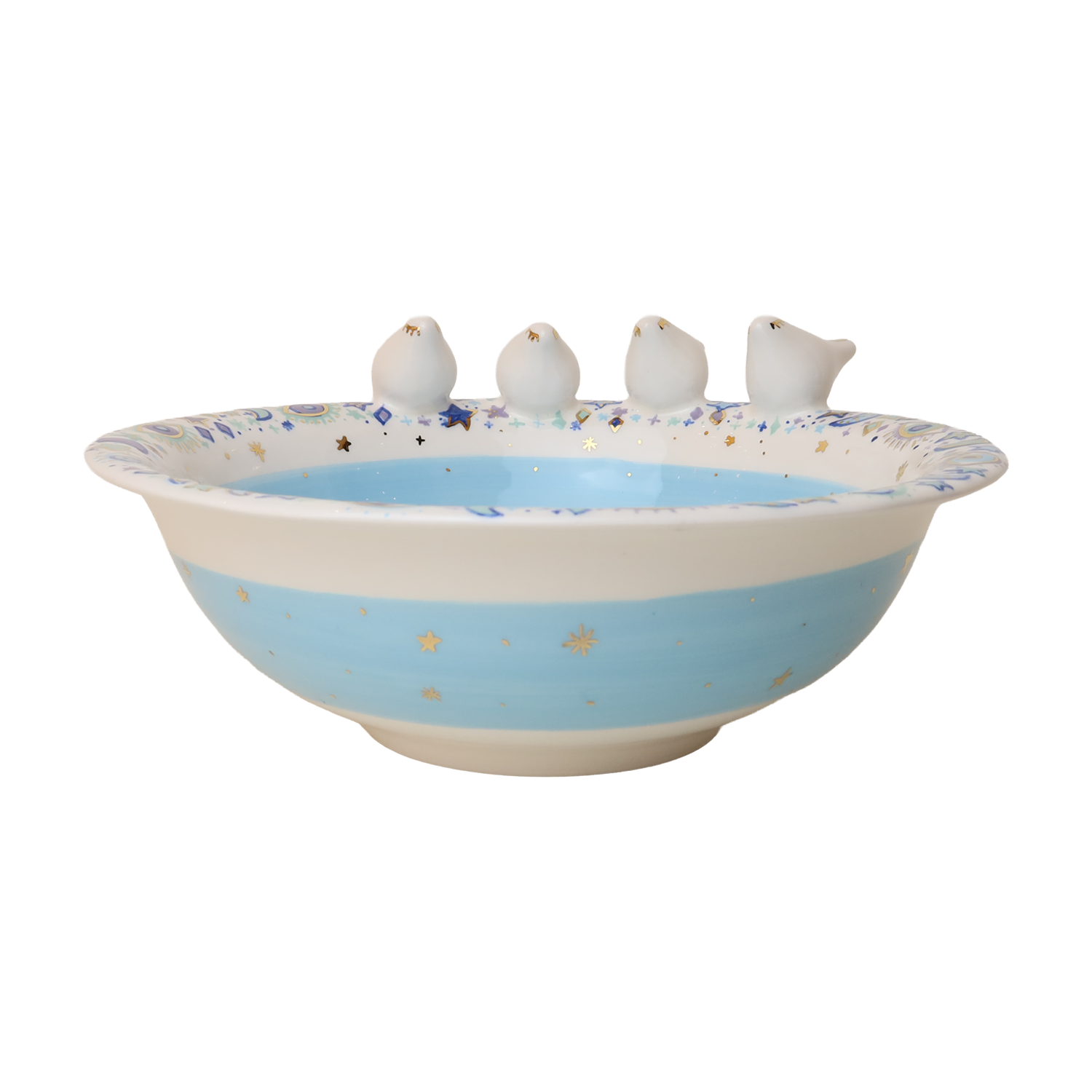 bowl  4 white 3d bird Sherie Boutik