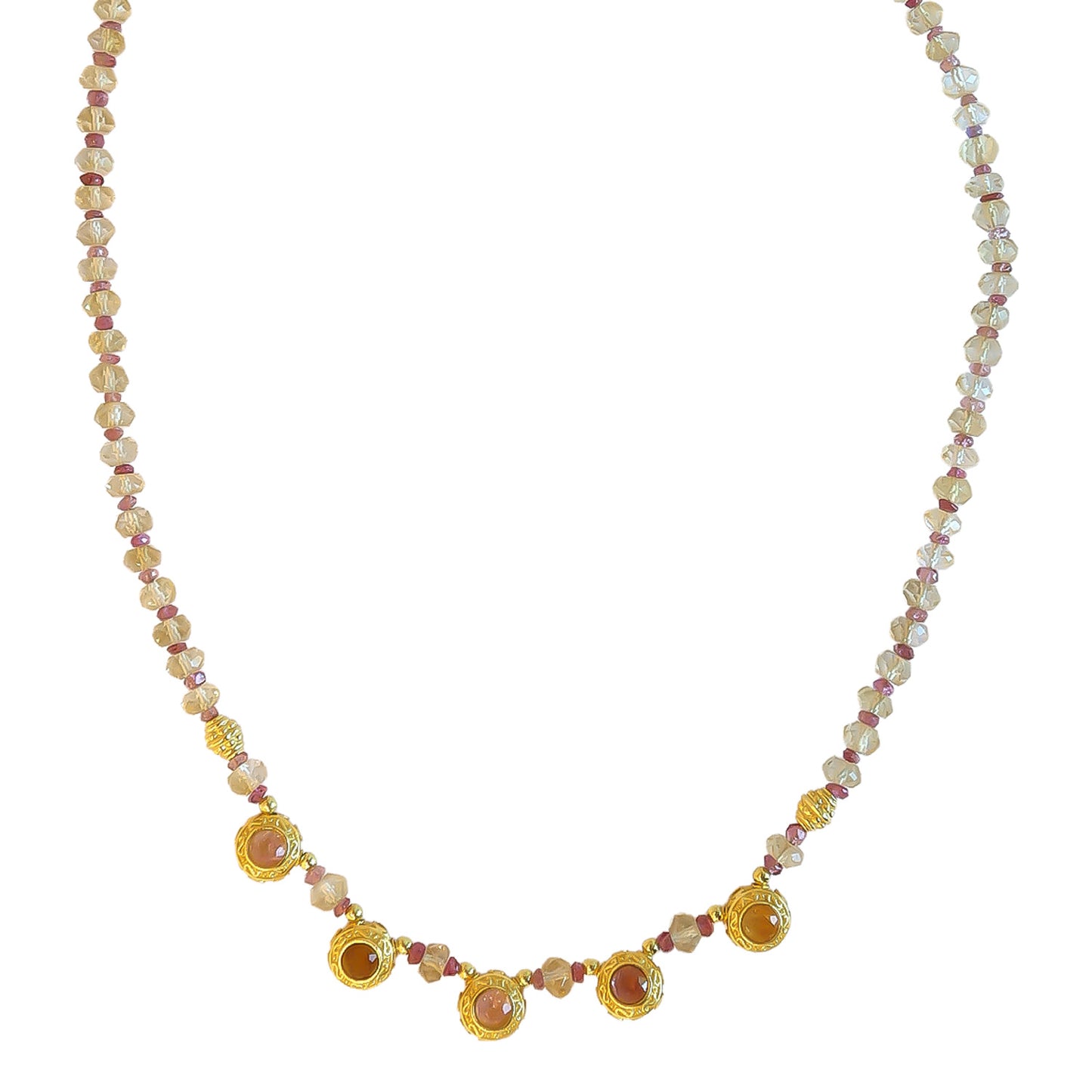 Necklace Citrine /pink Tourmaline NS 2510