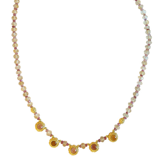 Necklace Citrine /pink Tourmaline NS 2510