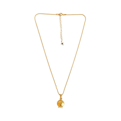 pome solid gold plated  necklace