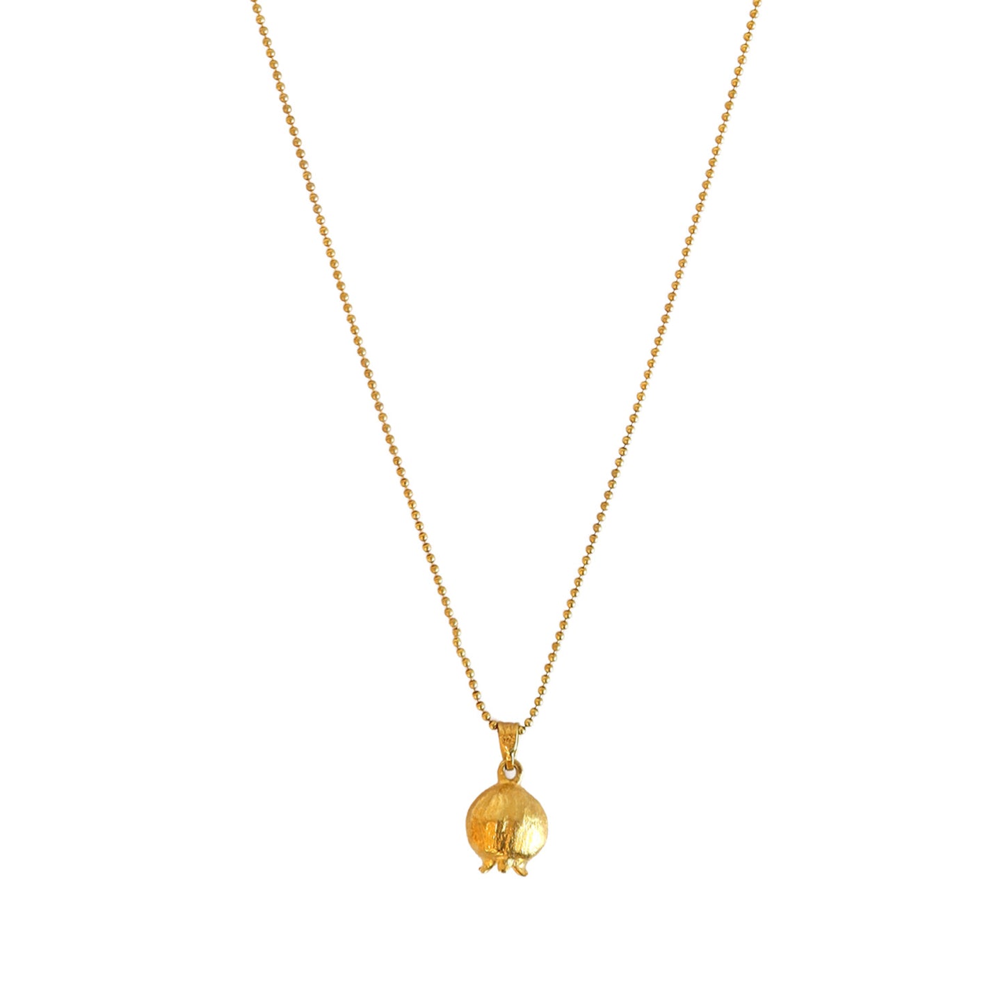 pome solid gold plated  necklace