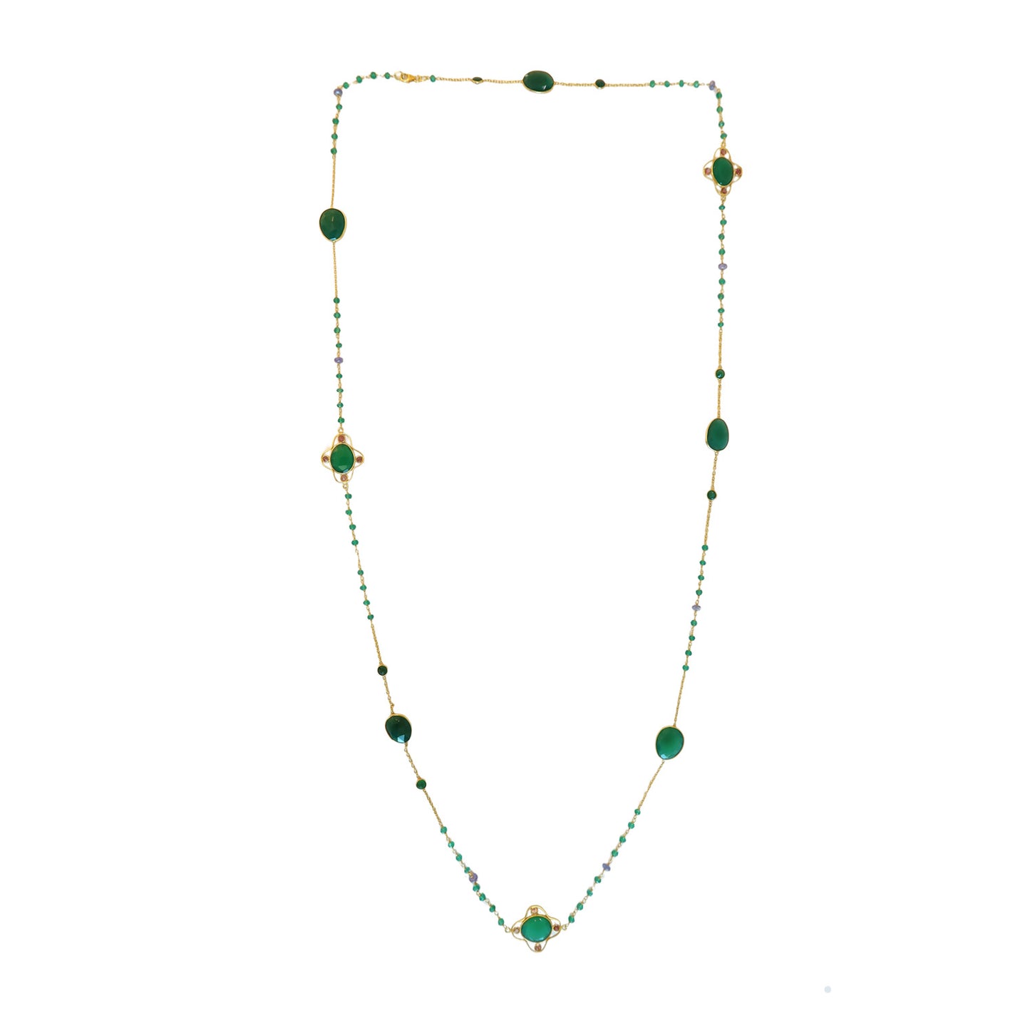 Necklace  Green onyx long NS 2538