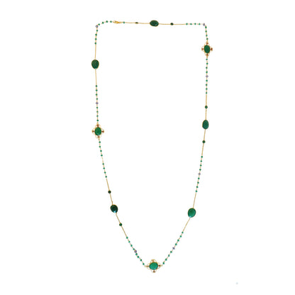 Necklace  Green onyx long NS 2538