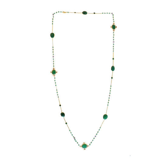 Necklace  Green onyx long NS 2538