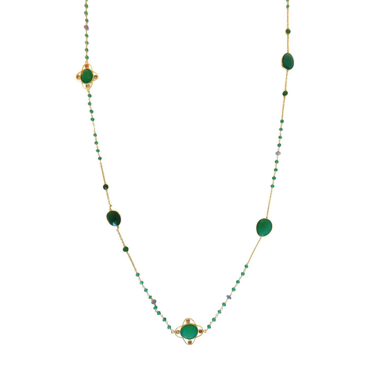 Necklace  Green onyx long NS 2538