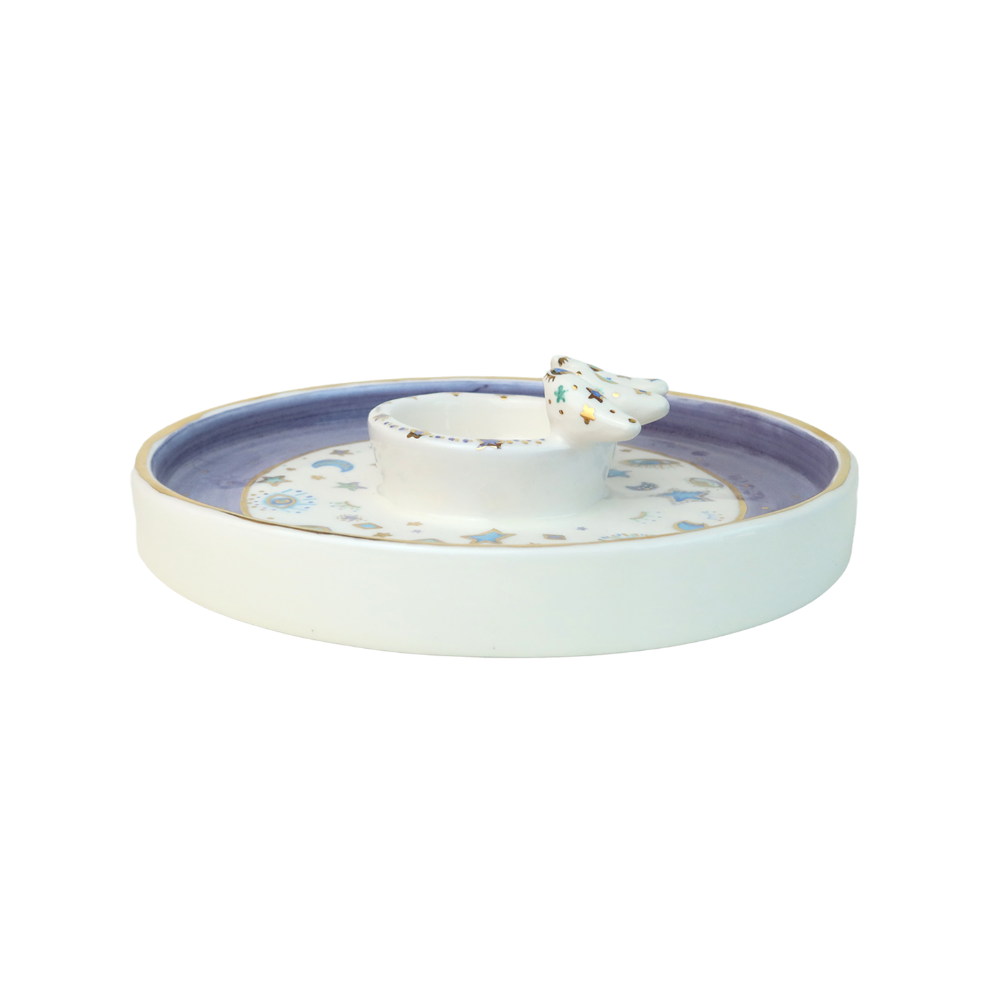 Purple Plate  4 white 3d bird Sherie Boutik