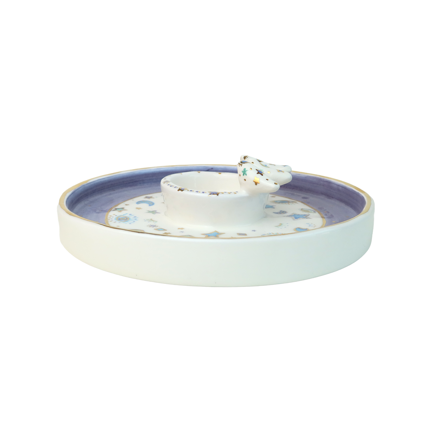 Purple Plate  4 white 3d bird Sherie Boutik