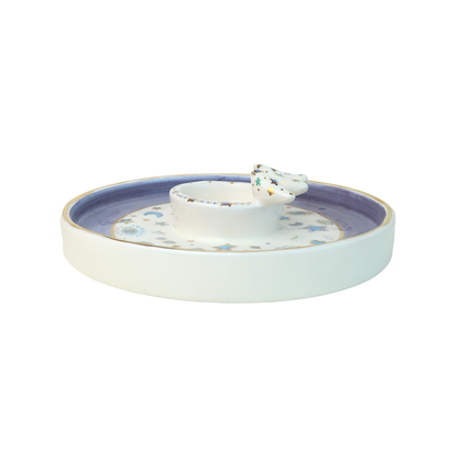 Purple Plate  4 white 3d bird Sherie Boutik