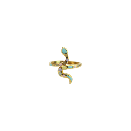 Snake Pastel Enamel Ring R2475