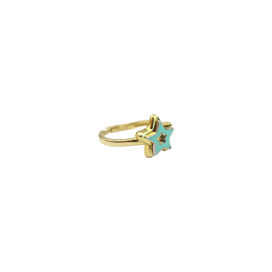 Star Turquoise Enamel Ring