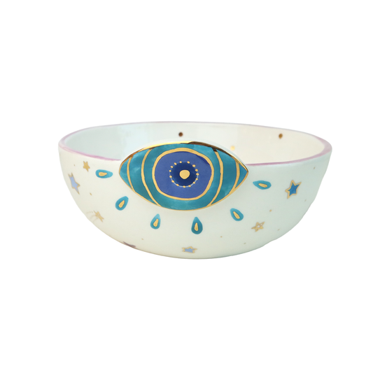 Floral Star and Eye Ceramic salad  Bowl