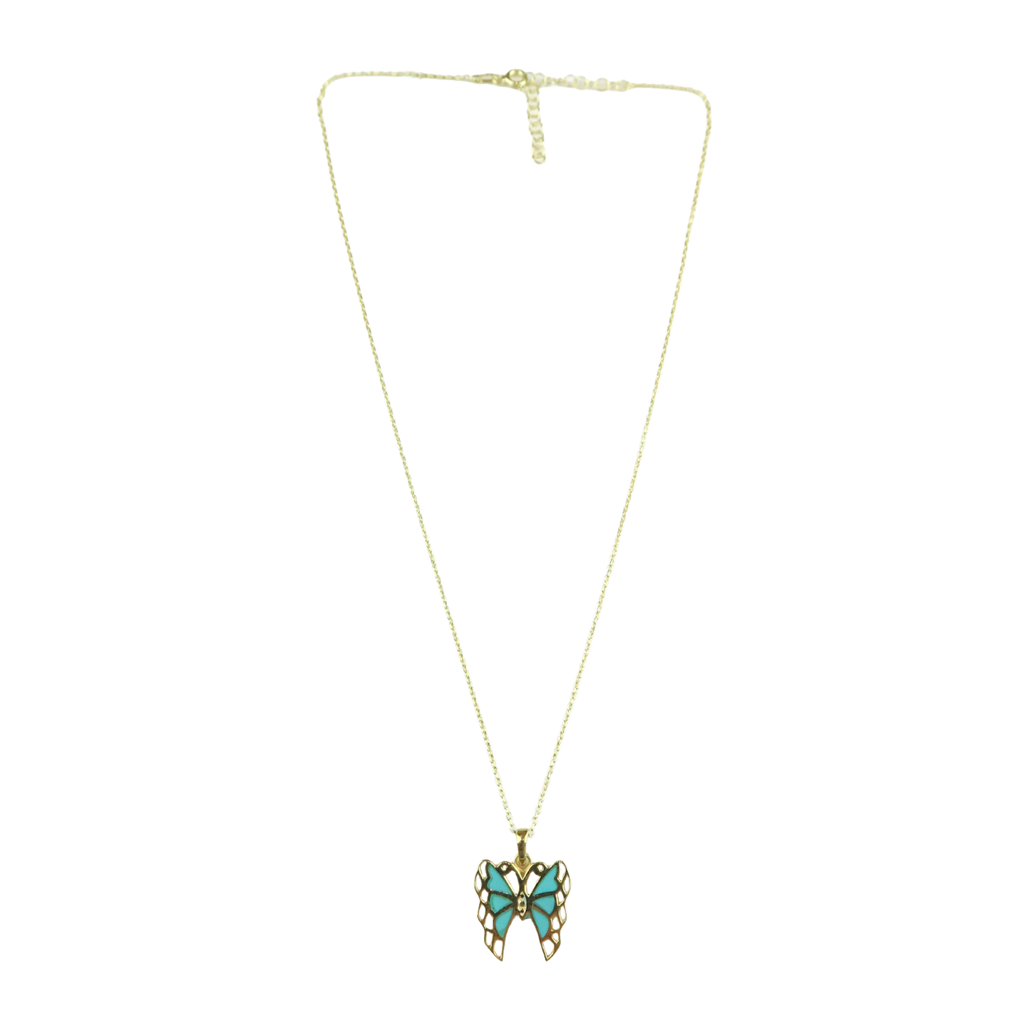 Necklace butterfly Turquoise  enamel NS 2493