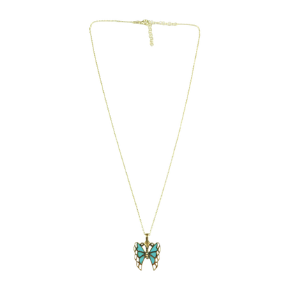 Necklace butterfly Turquoise  enamel NS 2493