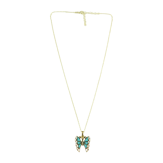 Necklace butterfly Turquoise  enamel NS 2493