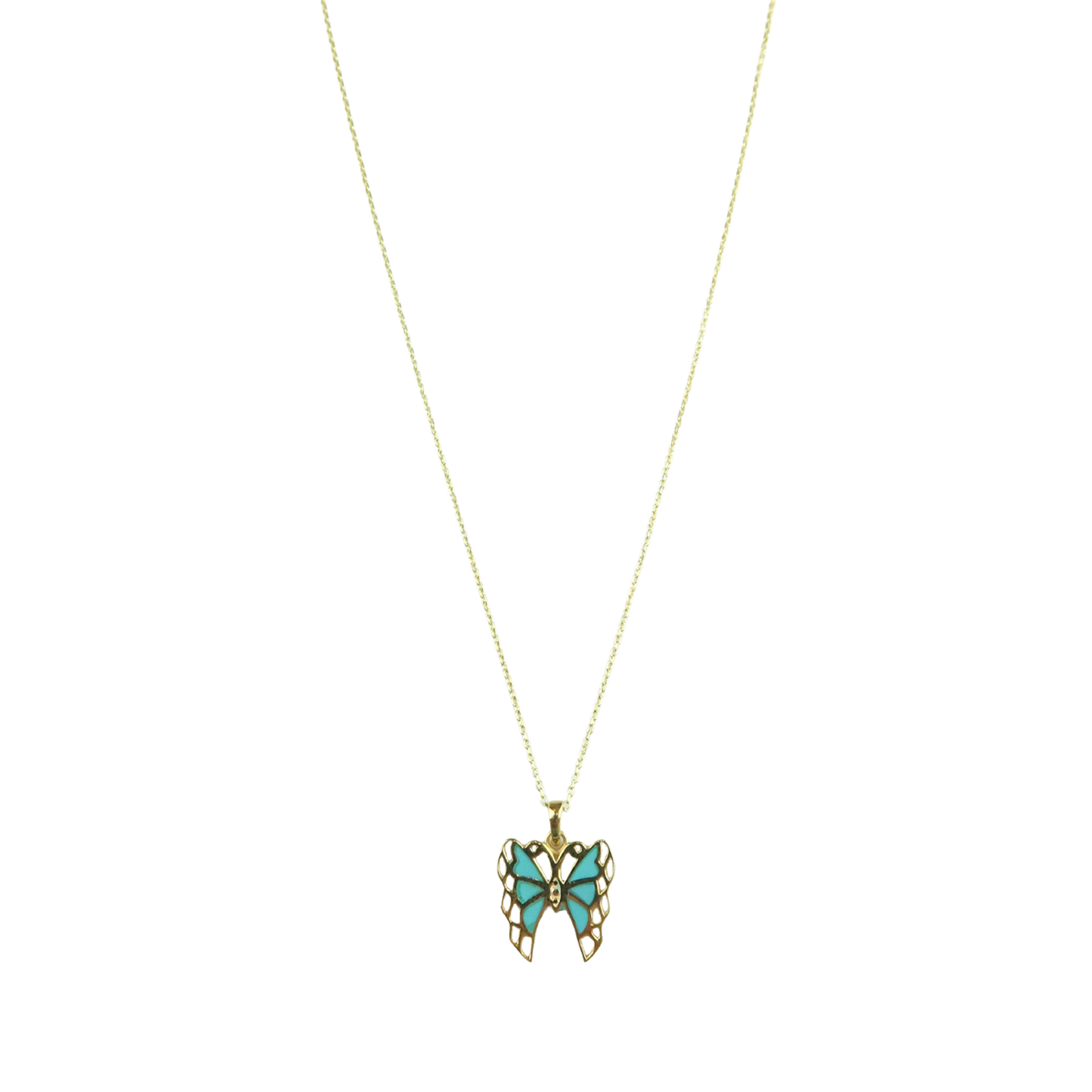 Necklace butterfly Turquoise  enamel NS 2493