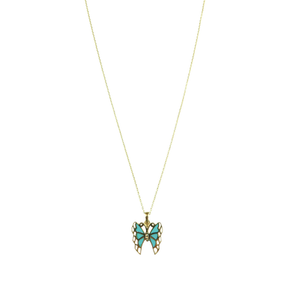 Necklace butterfly Turquoise  enamel NS 2493