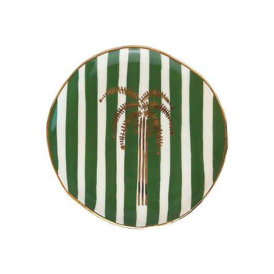 Green Cross Line Palm Tree Plate