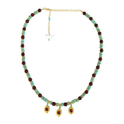 Necklace Turquoise Red jade   NS 2505