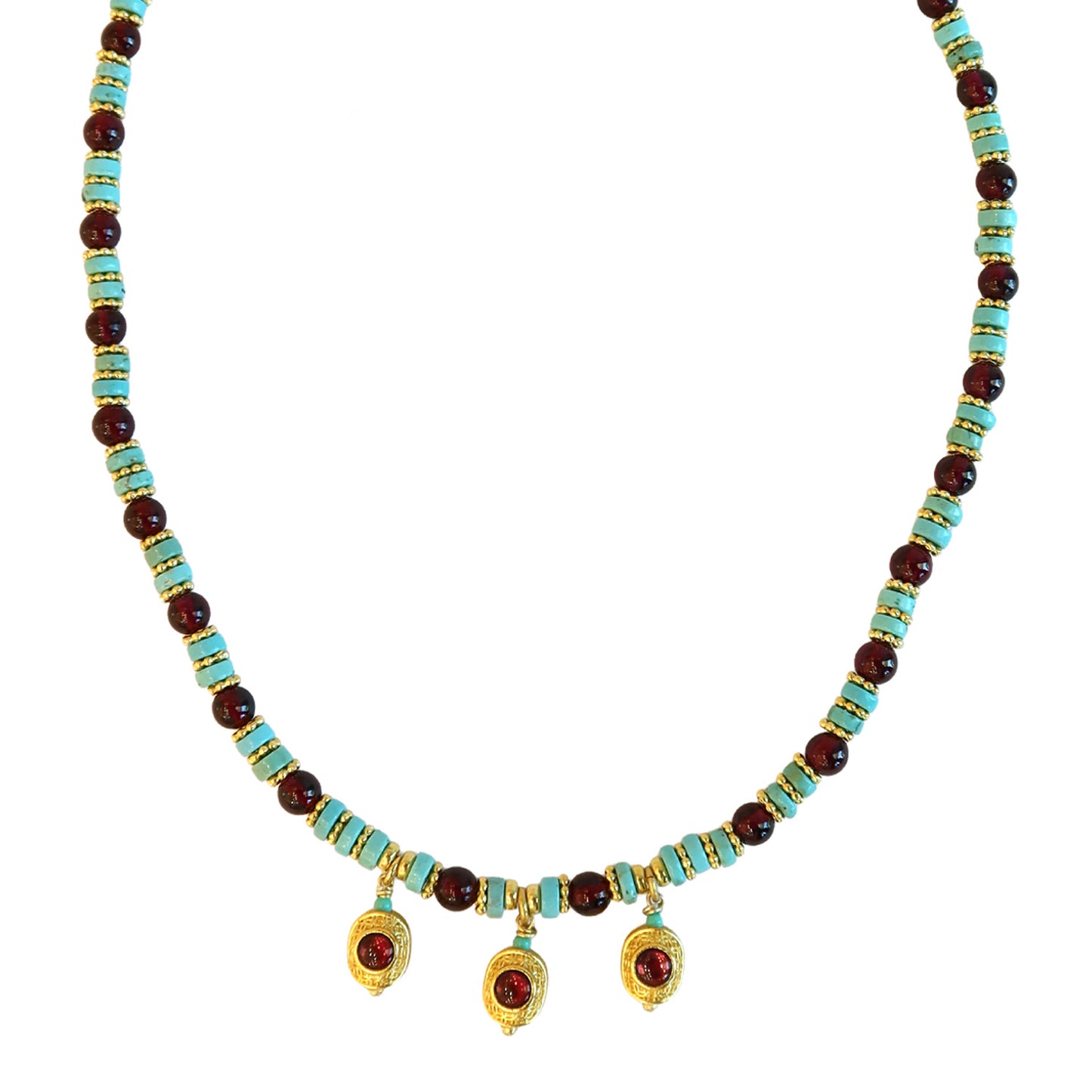 Necklace Turquoise Red jade   NS 2505