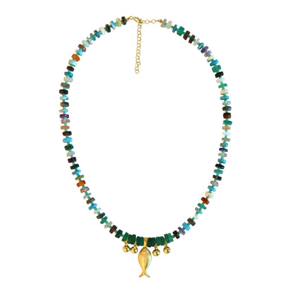 Necklace Multi stone Fish Pendent   NS 2503
