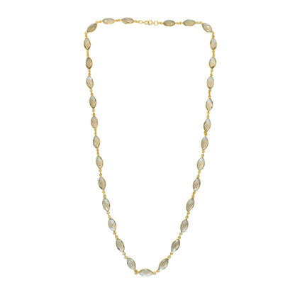 Necklace  Aquamarine oval   long NS 2537
