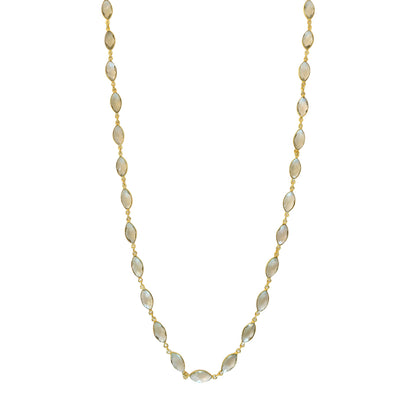 Necklace  Aquamarine oval   long NS 2537